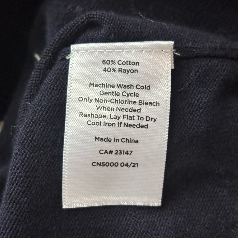 Talbots Navy Sweater with Multicolor Heart Design - Picture 3 of 3